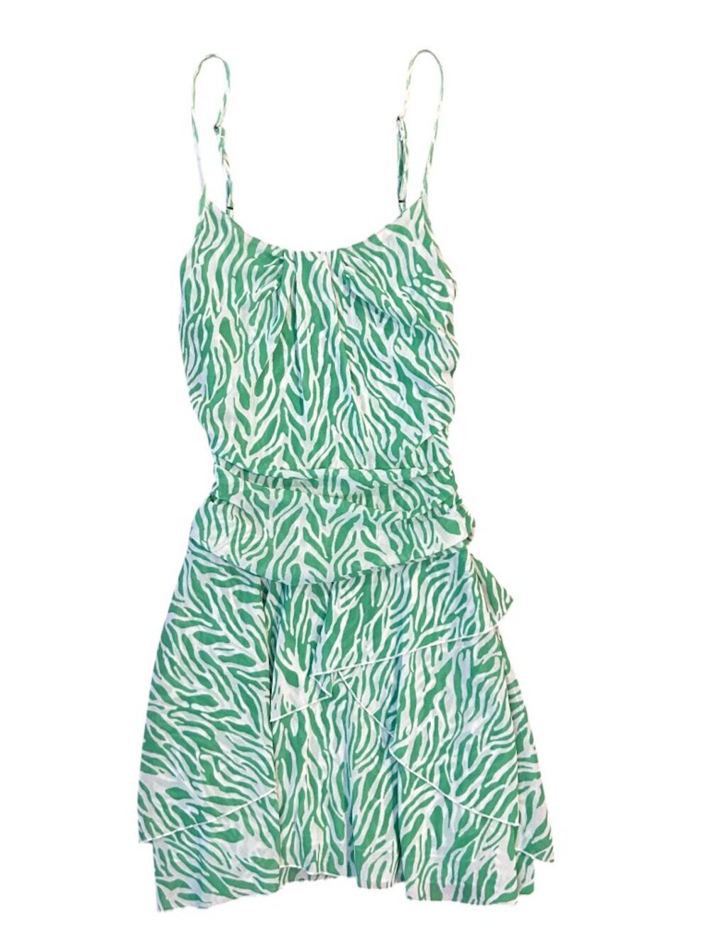 Diane von Furstenberg X Target Sea Twig Green Zebra  Mini Dress Size XXS Size 0